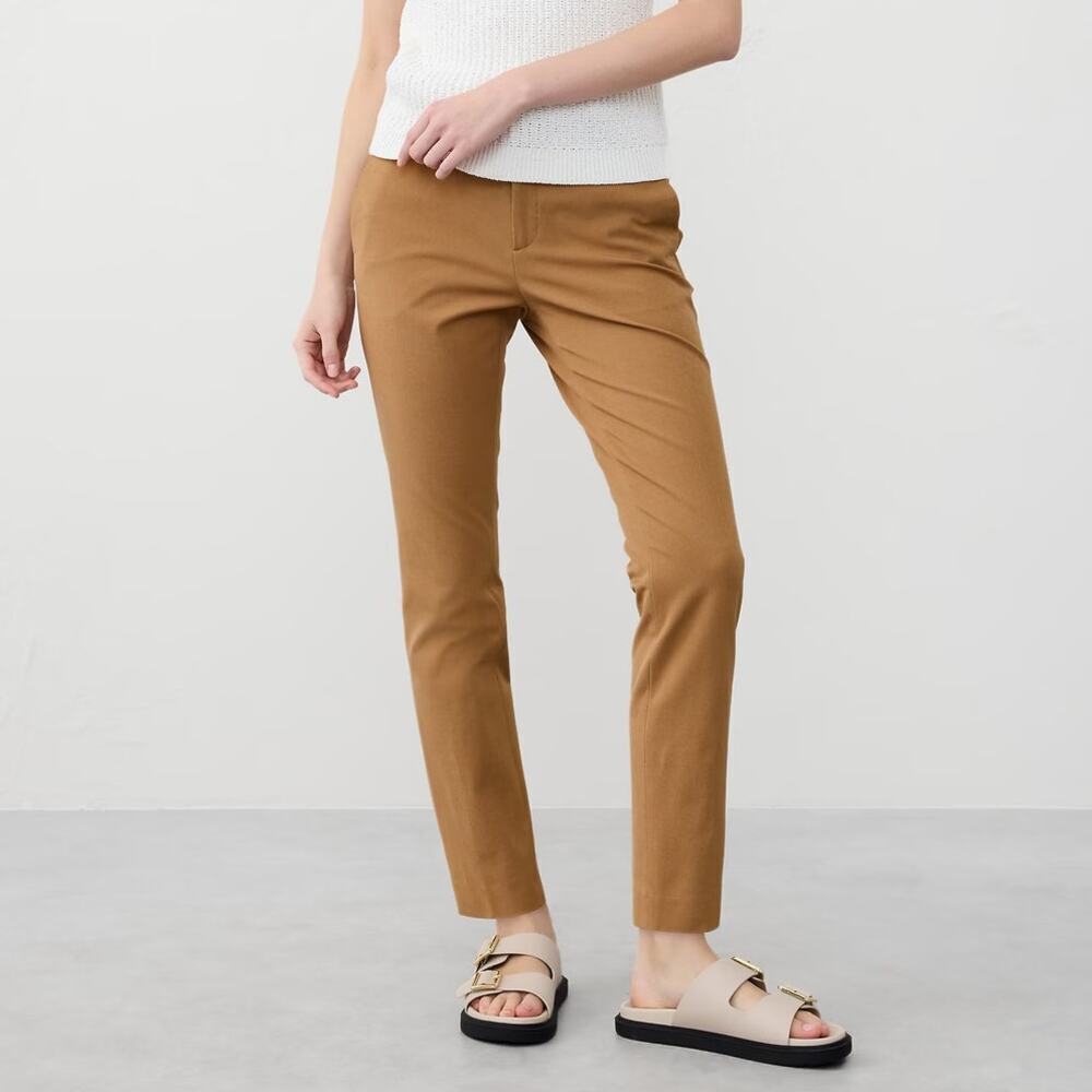 Banana Republic Sloan Mid Rise Slim Ankle Pants Afternoon Latte Womens 14 NWT